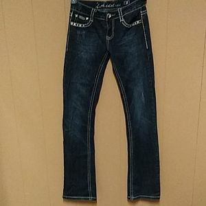 L A Idol women's size 3 embellished jeans 26.5x33